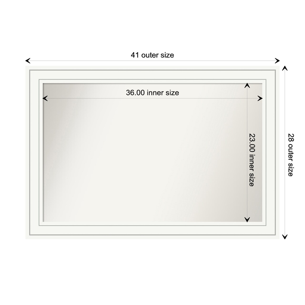 Craftsman White Non-Beveled Custom Framed Bathroom Vanity Wall Mirror